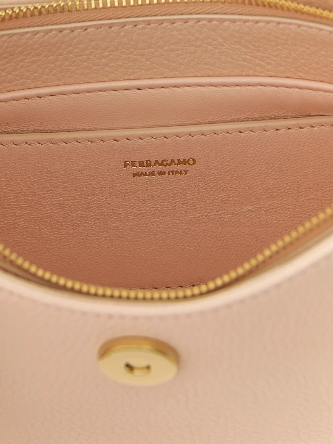 mini calfskin leather shoulder bag with gancini logo