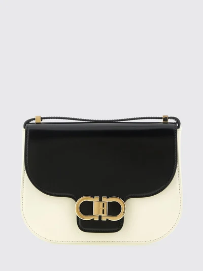 mini north-south bicolour leather crossbody bag