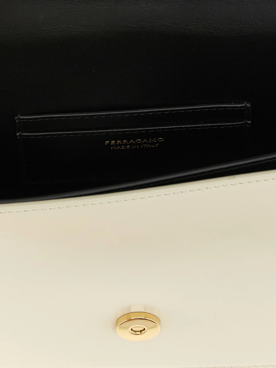 mini north-south bicolour leather crossbody bag