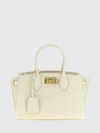 medium studio calfskin leather handbag with gancini logo