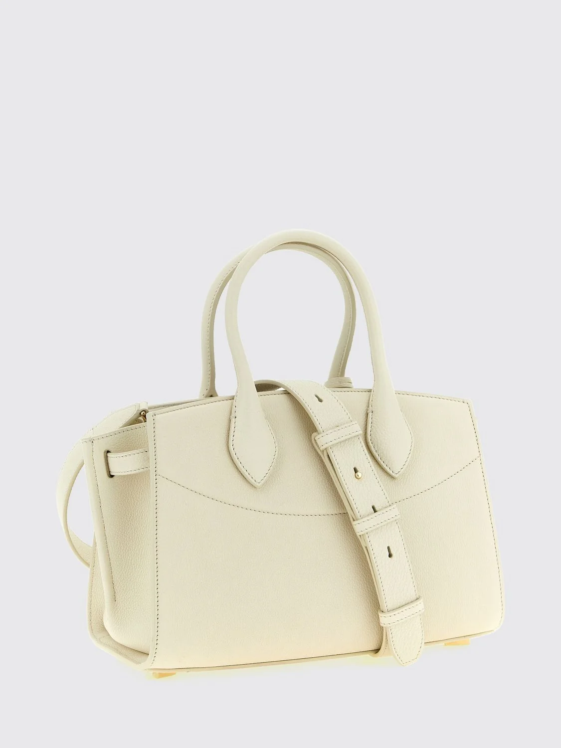 medium studio calfskin leather handbag with gancini logo