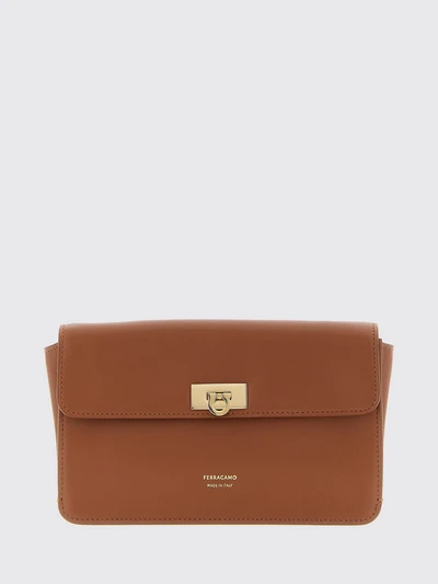 mini calfskin leather crossbody bag with gancini logo