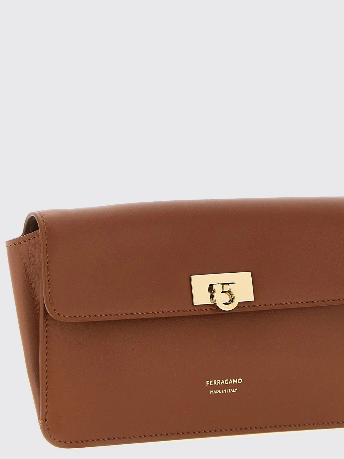 mini calfskin leather crossbody bag with gancini logo