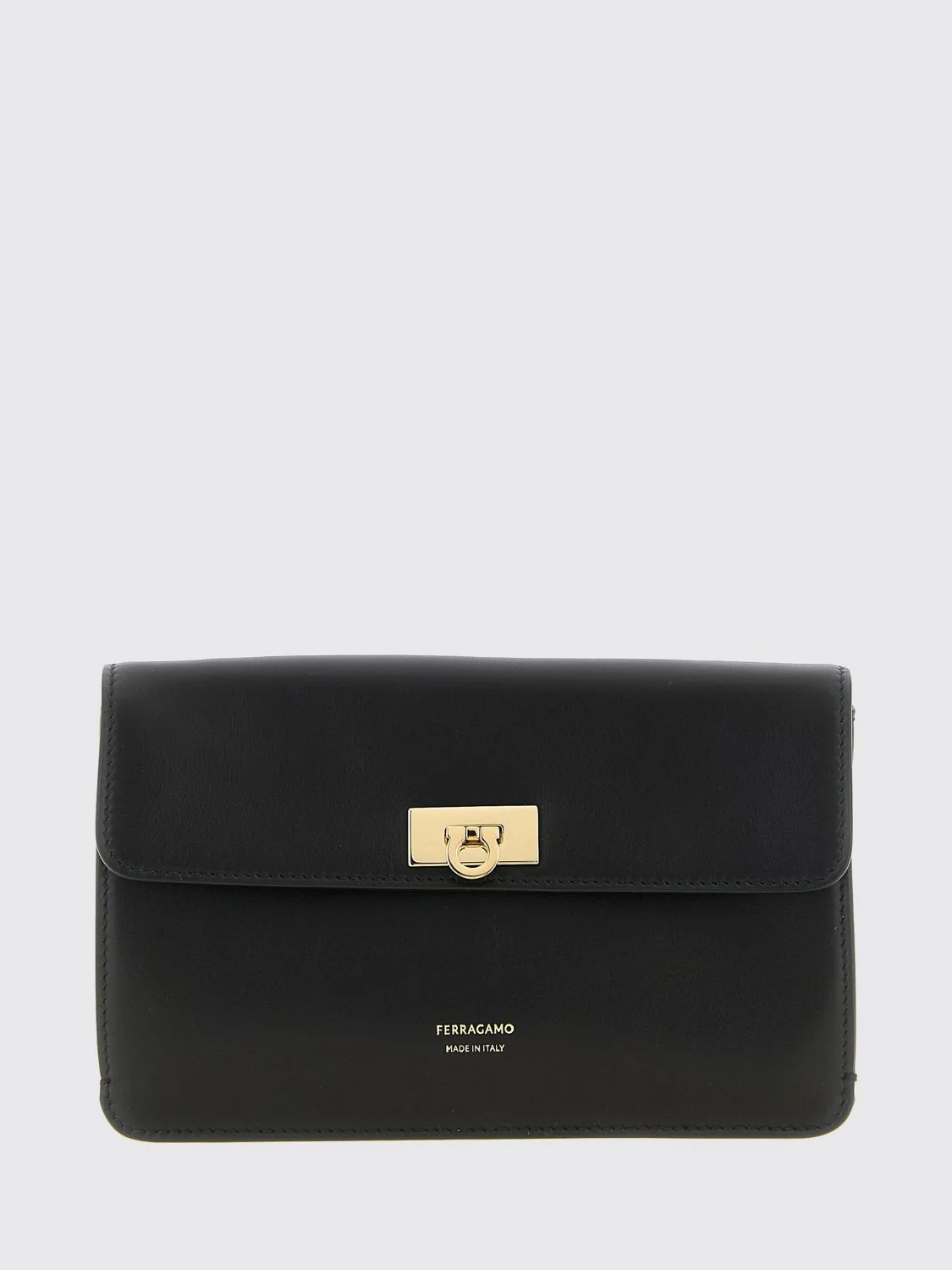 mini calfskin leather crossbody bag with gancini logo