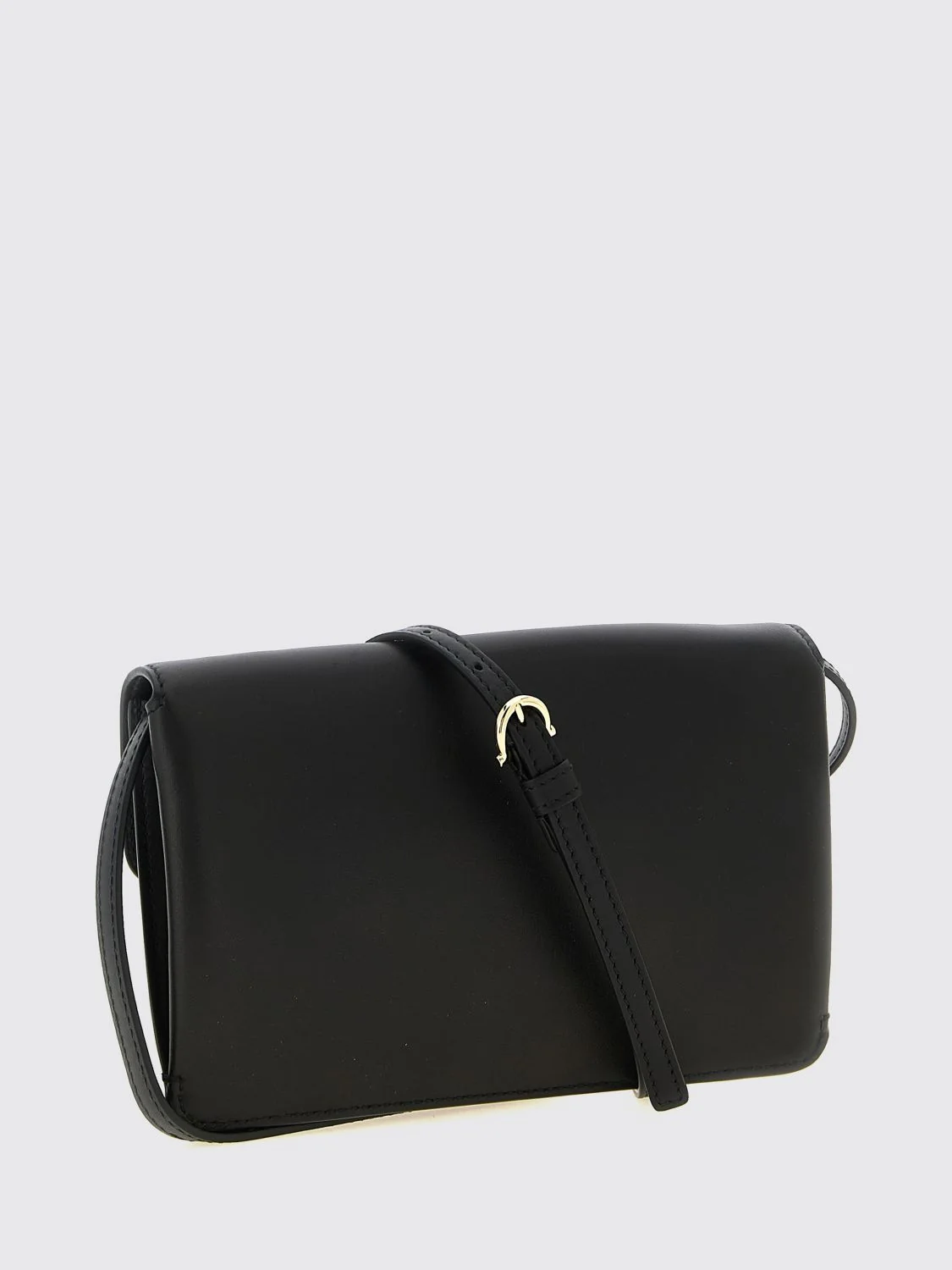 FERRAGAMO OS mini calfskin leather crossbody bag with gancini logo