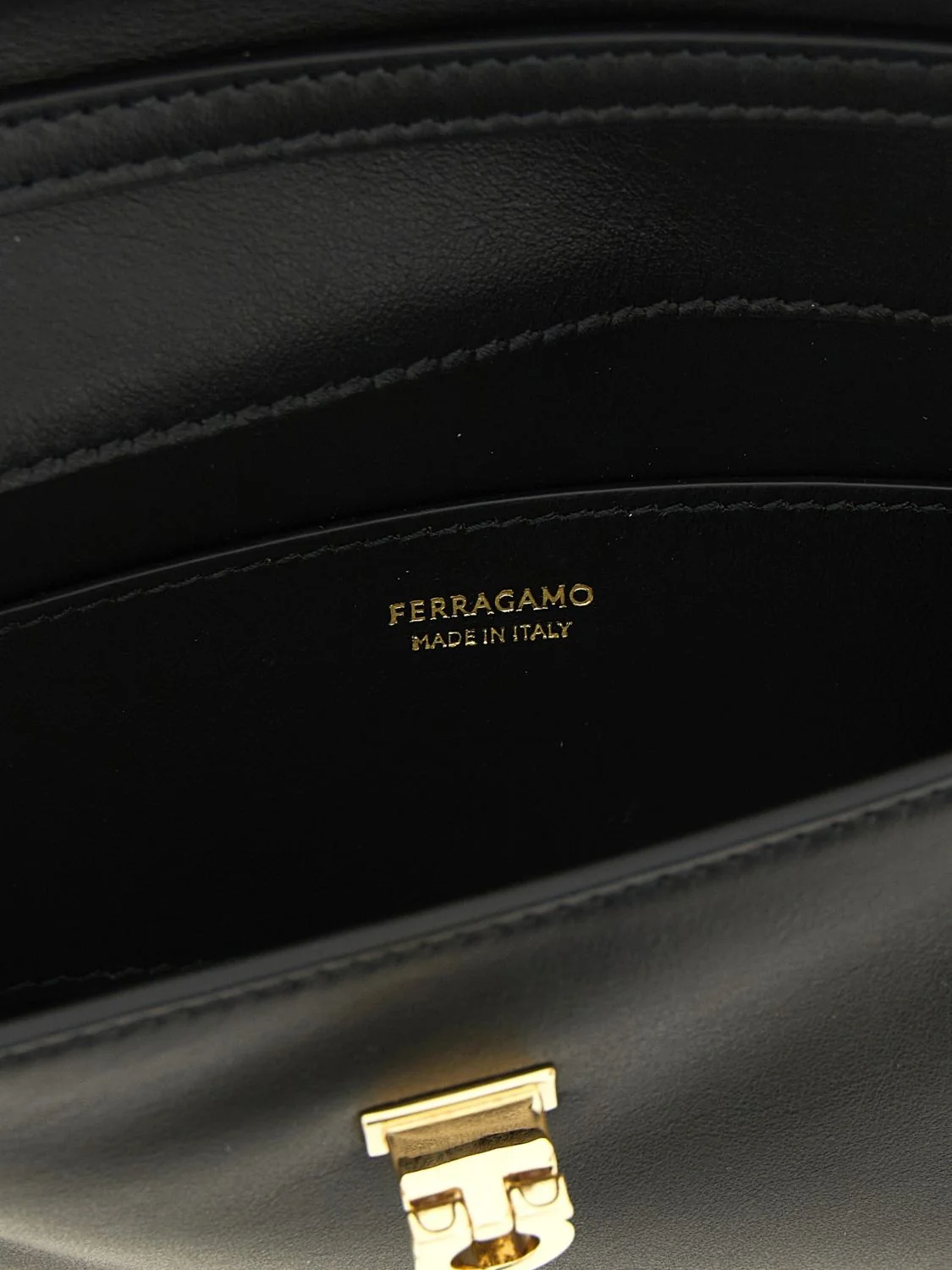 mini calfskin leather crossbody bag with gancini logo