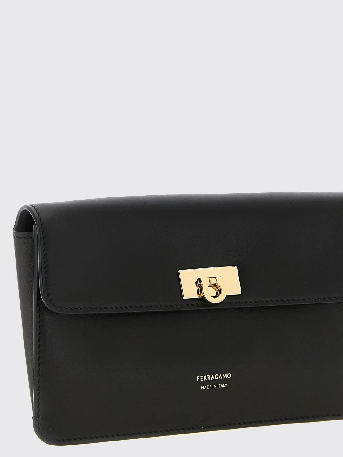 mini calfskin leather crossbody bag with gancini logo