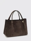 suede handbag with vlogo and studs