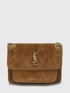 medium niki suede shoulder bag with chevron pattern