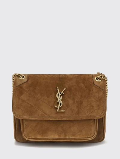 medium niki suede shoulder bag with chevron pattern