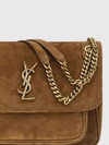 medium niki suede shoulder bag with chevron pattern