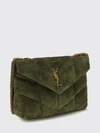 puffer quilted calfskin leather mini bag with ysl logo