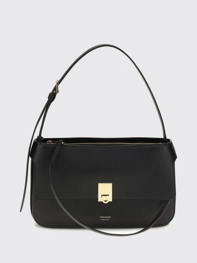 mini calfskin leather shoulder bag with gancini clasp