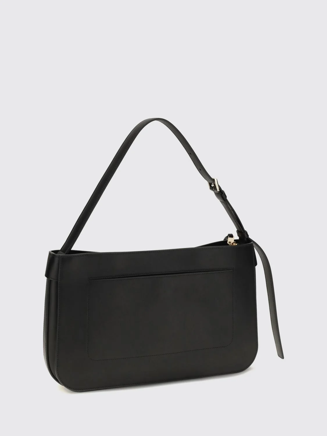 small calfskin leather shoulder bag with gancini logo