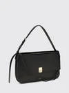 small calfskin leather shoulder bag with gancini logo