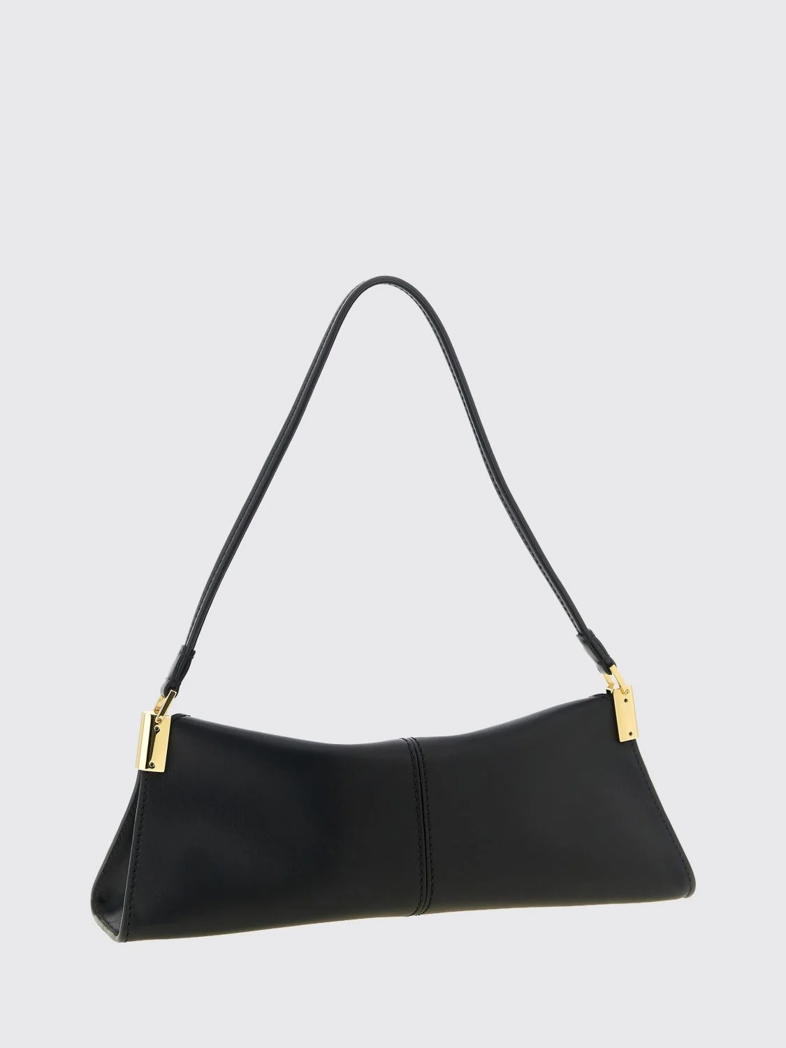 BALMAIN OS 64-83 smooth calfskin leather shoulder bag with flap closure