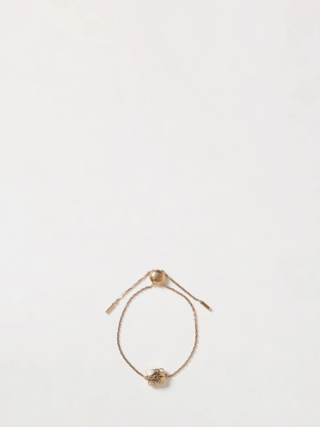 LOEWE OS anagram brass bracelet with drawstring closure