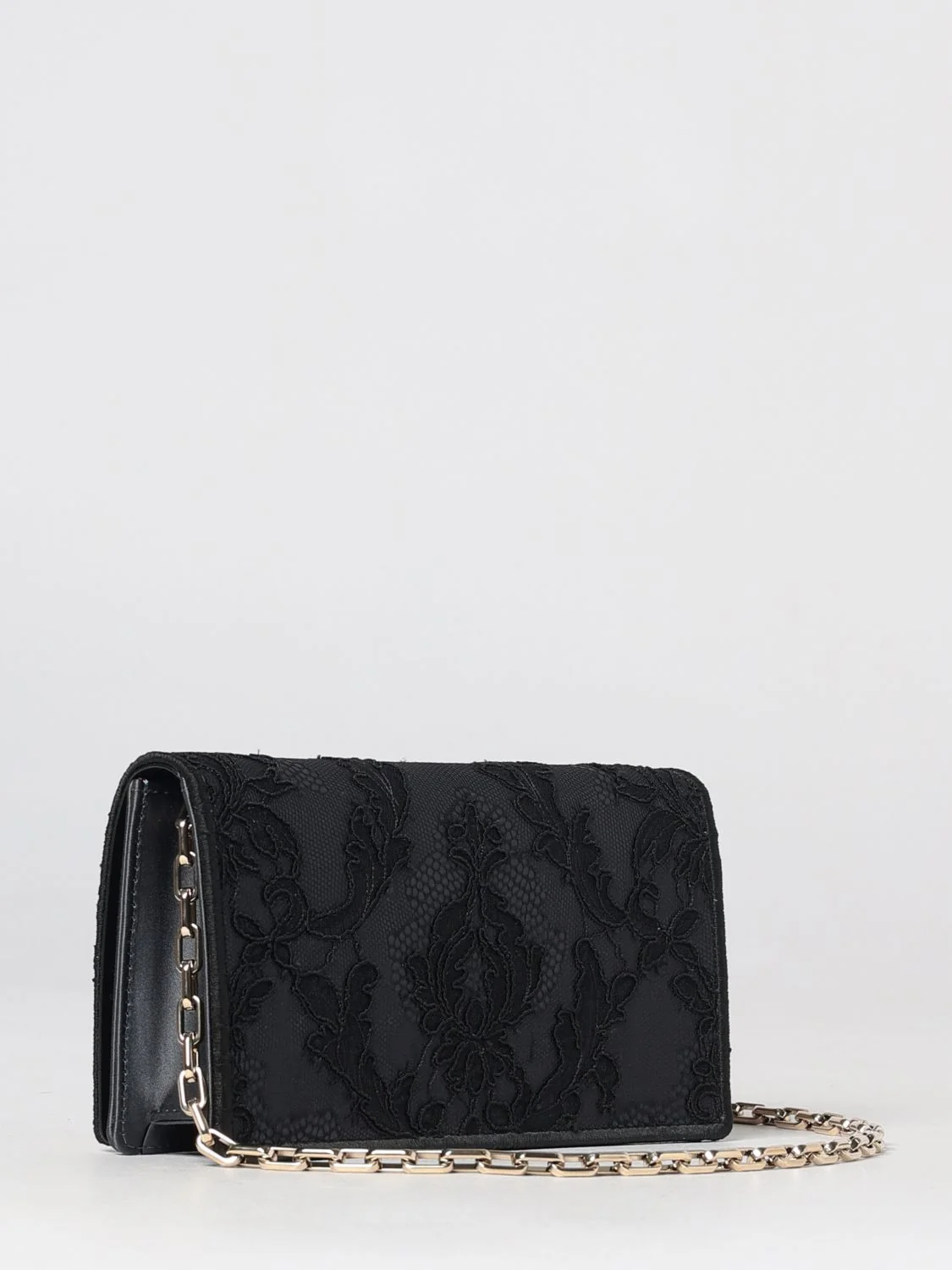bettina embroidered lace mini bag with chain strap