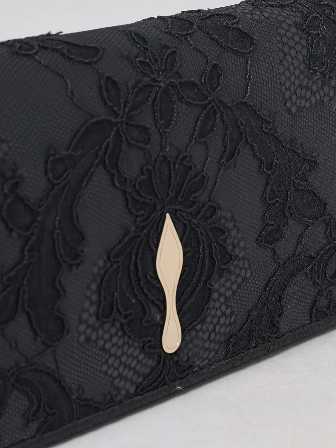 bettina embroidered lace mini bag with chain strap