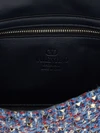 rockstud spike tweed mini handbag with embroidery