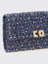 rockstud spike tweed mini handbag with embroidery