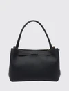 grained calf leather shoulder bag with t timeless logo and hook closure