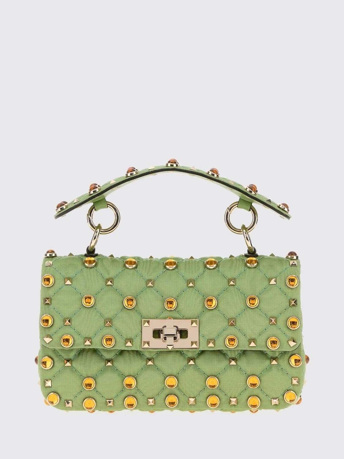 VALENTINO GARAVANI OS rockstud quilted twill mini bag with studs