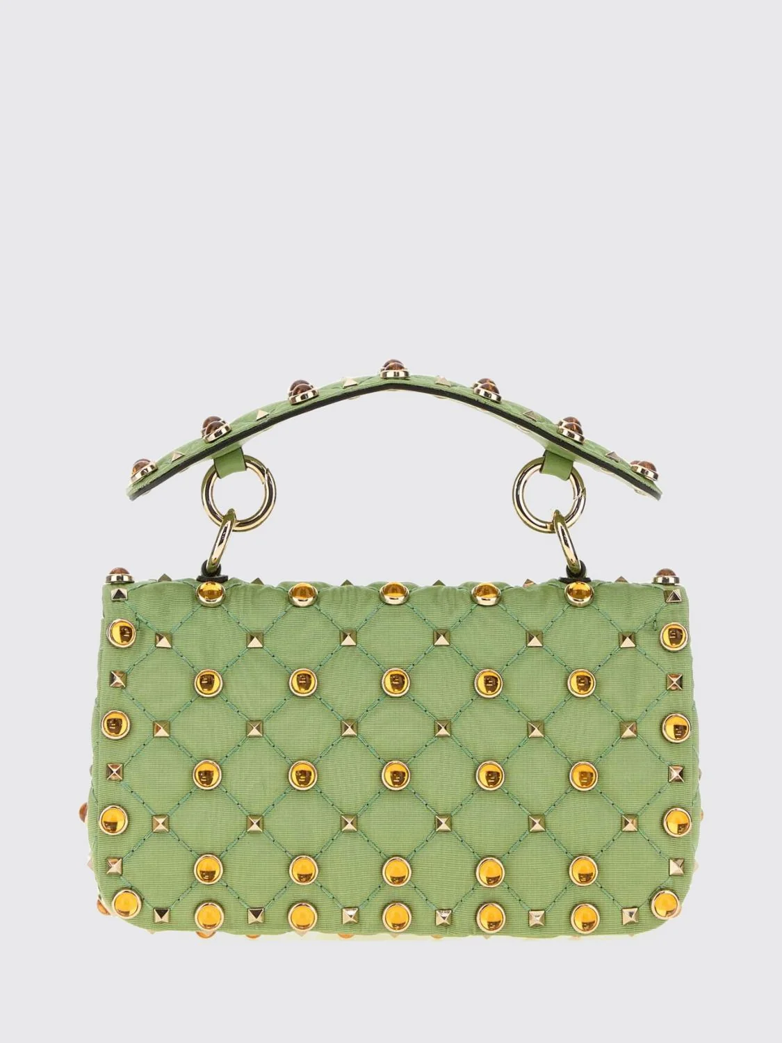 VALENTINO GARAVANI OS rockstud quilted twill mini bag with studs