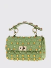 rockstud quilted twill mini bag with studs