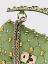 rockstud quilted twill mini bag with studs