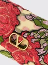 devain cotton blend shoulder bag with floral embroidery