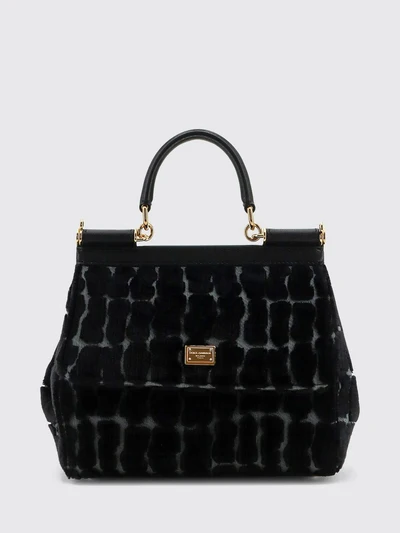 sicily velvet and calfskin handbag