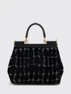 sicily velvet and calfskin handbag