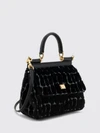 sicily velvet and calfskin handbag