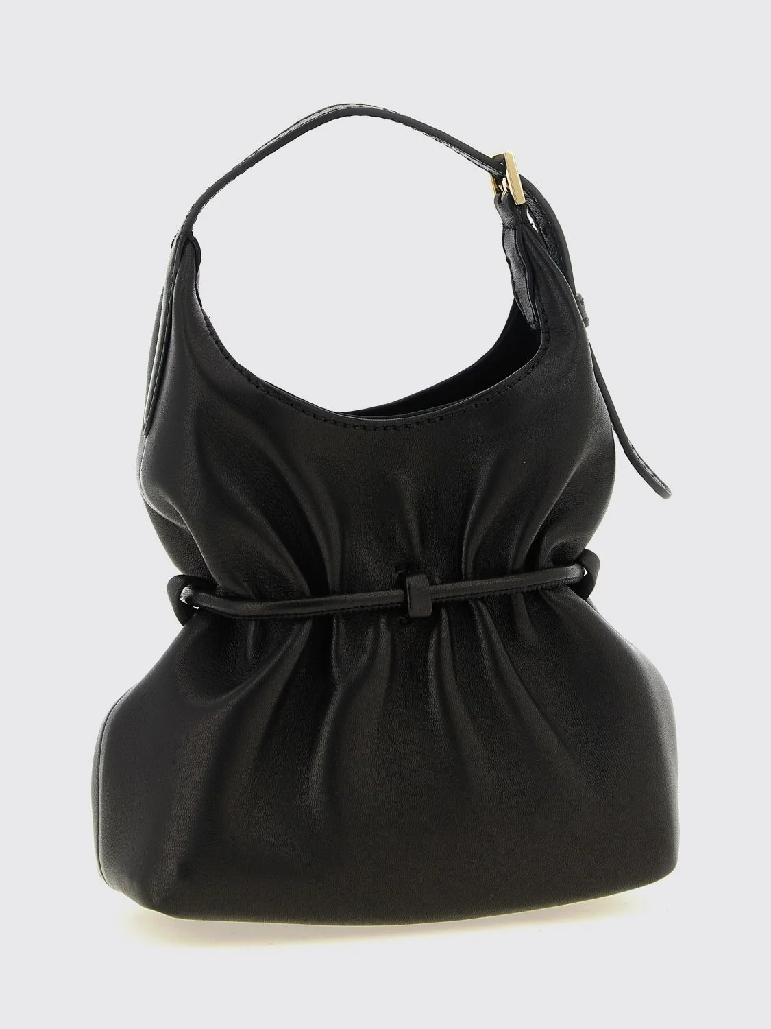 sphynx ruched lambskin mini bag with adjustable handle