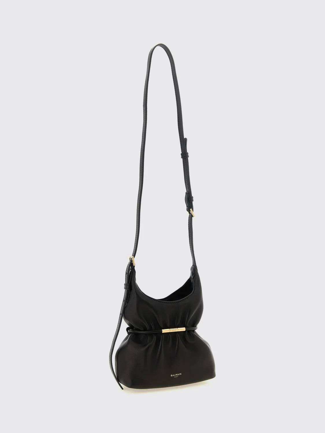 sphynx ruched lambskin mini bag with adjustable handle