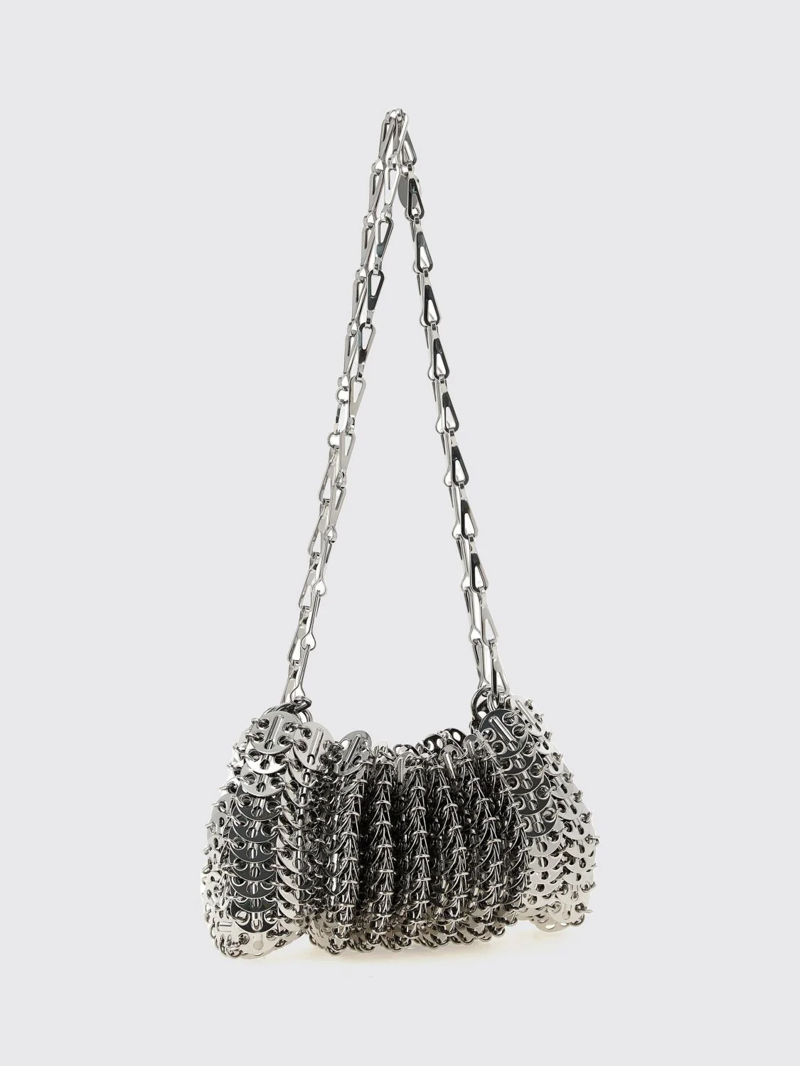 RABANNE OS iconic chain 1969 bag in steel metal mesh with magnetic closure