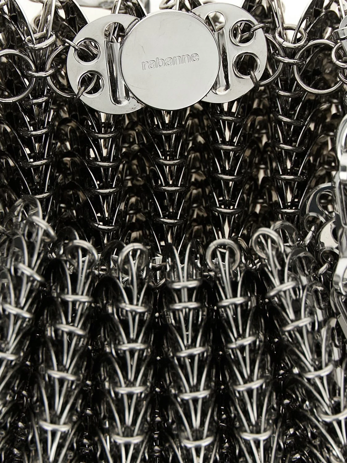 iconic chain 1969 bag in steel metal mesh with magnetic closure