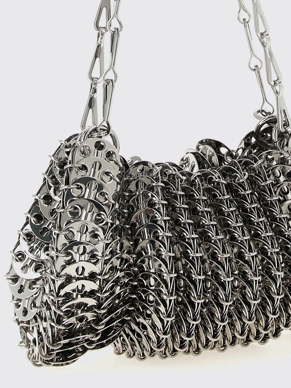 iconic chain 1969 bag in steel metal mesh with magnetic closure