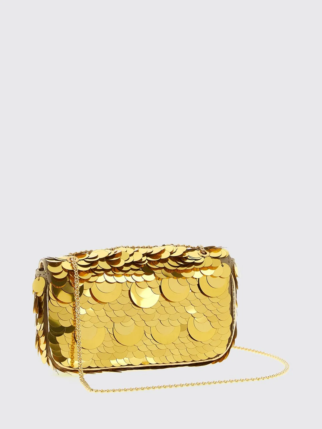 sparkle leather and polyester shoulder bag with metallic handle