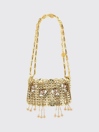 1969 nano bag in metal mesh with crystals and decorative fringes