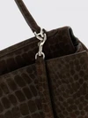 rodeo shoulder bag in suede with crocodile print