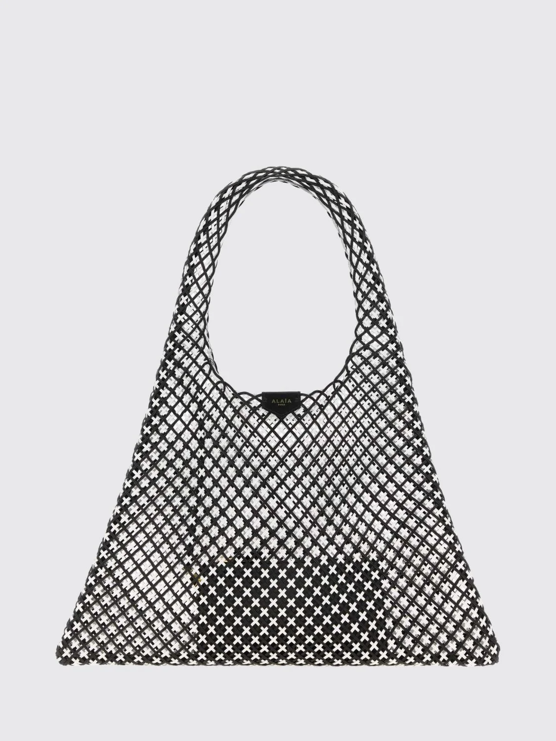 one piece perforated leather tote bag with inner pouch