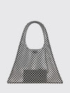 one piece perforated leather tote bag with inner pouch