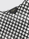 one piece perforated leather tote bag with inner pouch