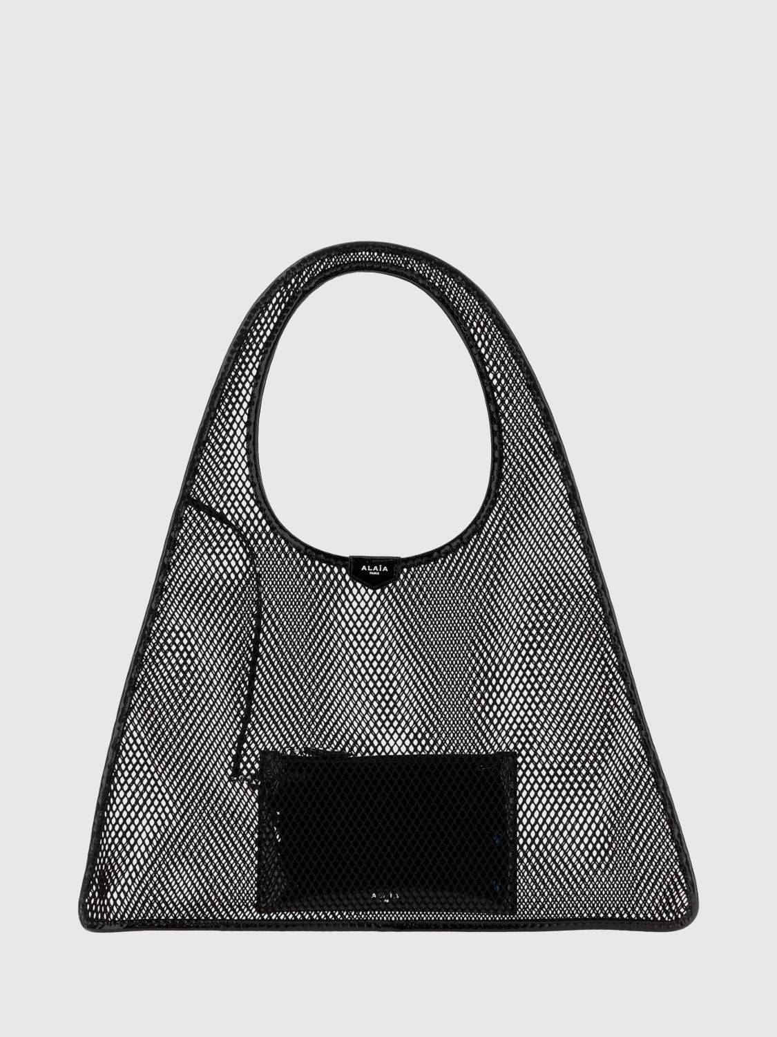 ALAÏA OS one piece perforated polyester tote bag with leather trim