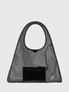 one piece perforated polyester tote bag with leather trim