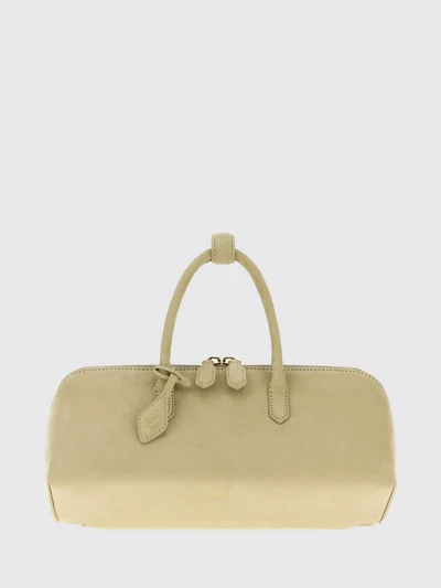 delta handbag in nubuck with double handle and logo charm