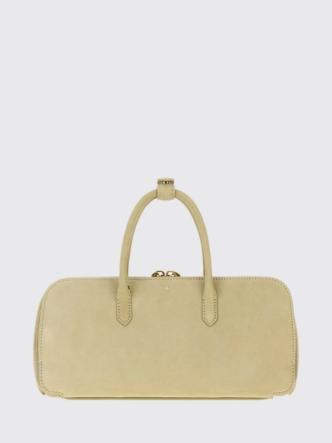 delta handbag in nubuck with double handle and logo charm