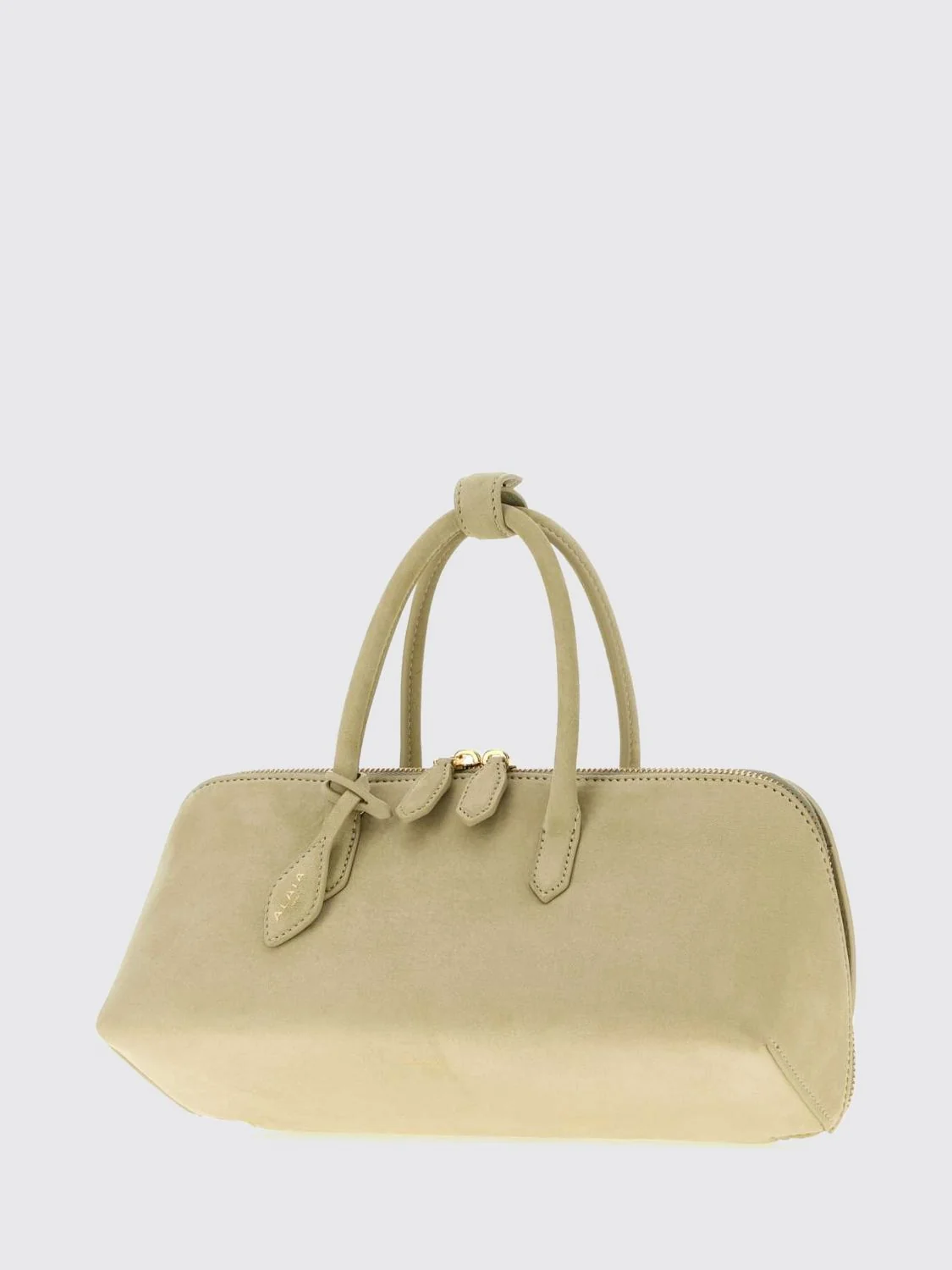 delta handbag in nubuck with double handle and logo charm